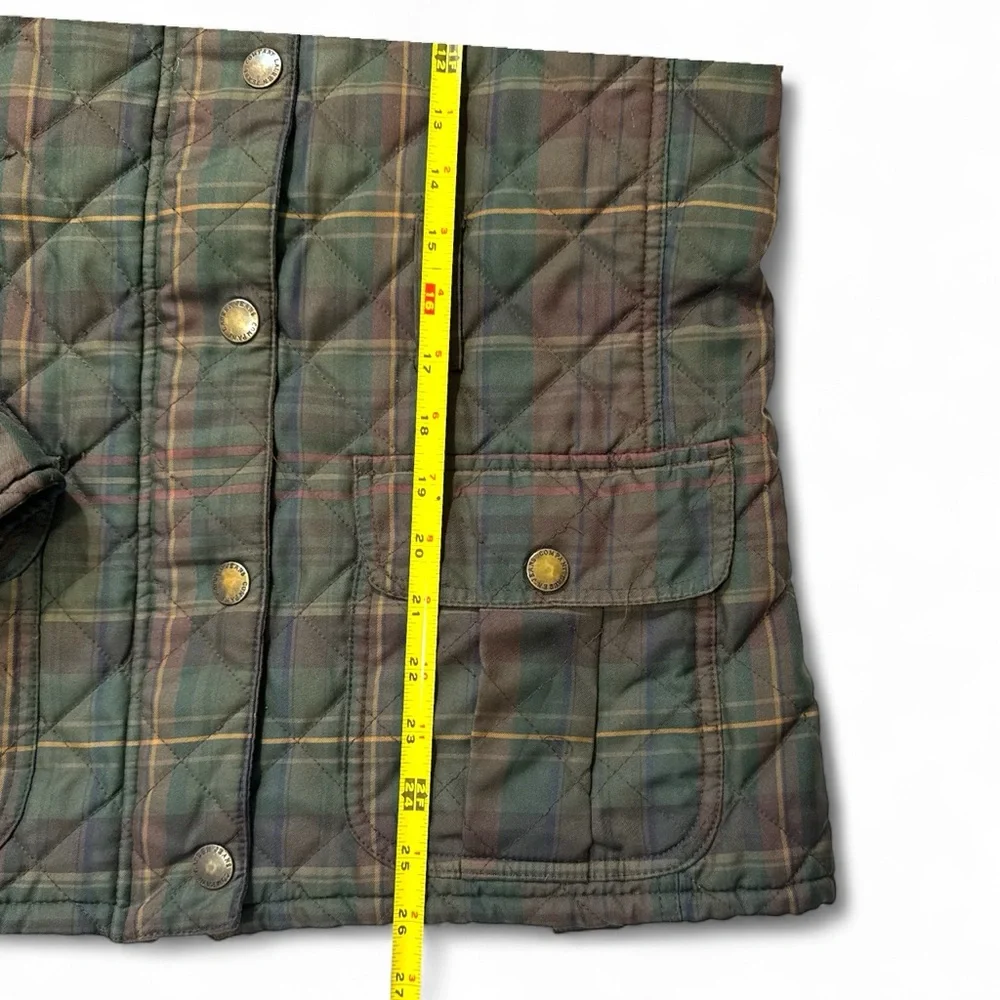 Ralph Lauren Green and Brown Quilted Jacket Women’s Small *No Belt - Picture 5 of 5